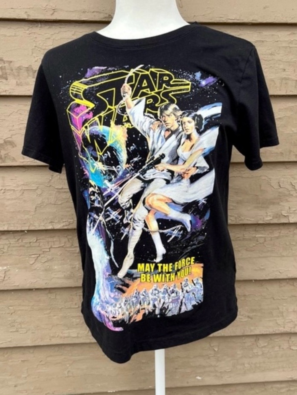Star Wars Black Tee with Multicolor Vintage Graphic